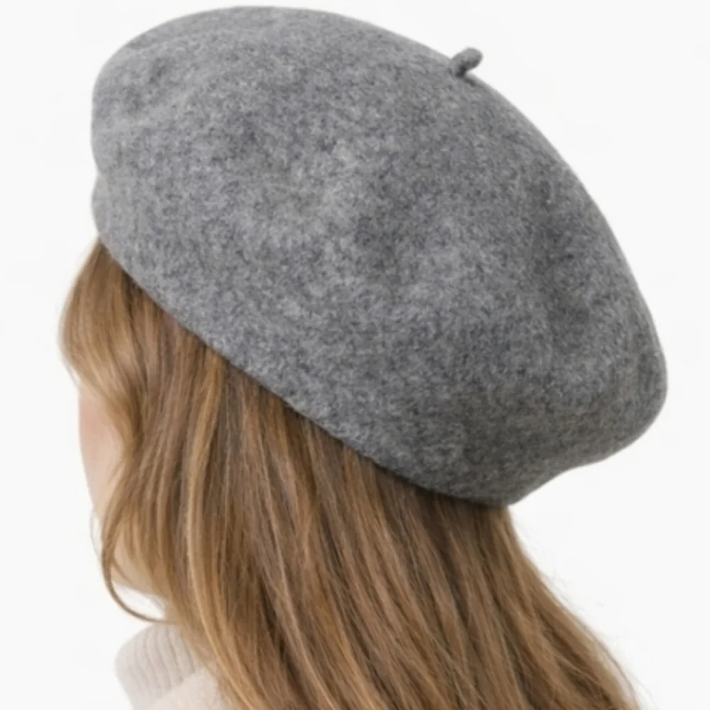 Importina Classic Wool Beret Gray Made in England Vintage - Picture 2 of 8